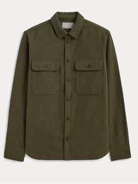 Everlane Olive Green Wool-Blend Overshirt